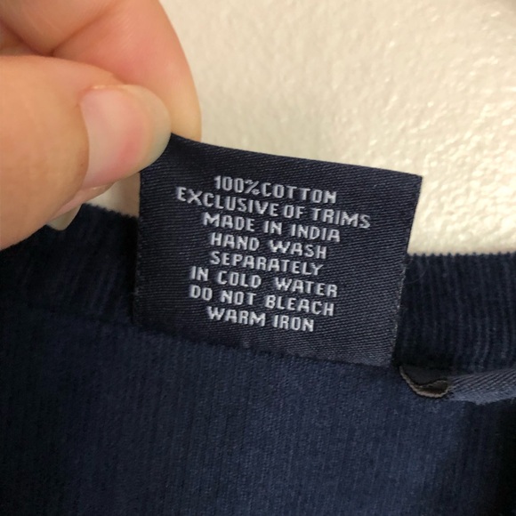 Madison Mathews Folly Tiered Long Sleeve Mini Dress in Navy Corduroy Small - Picture 7 of 7